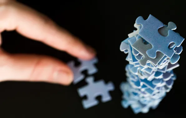 Background, hand, puzzle