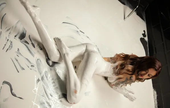 Ass, girl, paint, body, legs, tatuirovka, StasyQ, Lessy Q