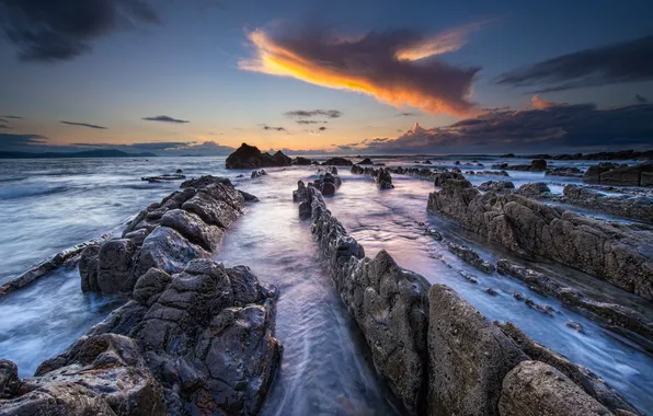 Sea, landscape, rocks