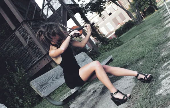 Girl, music, violin
