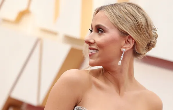 Picture look, face, pose, portrait, makeup, actress, Scarlett Johansson, profile