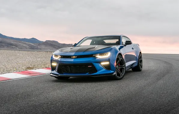 Road, Mountains, Chevrolet, Stones, Light, Lights, Camaro SS, Car