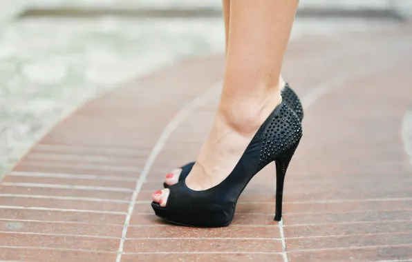 Picture black, fashion, heels, feet