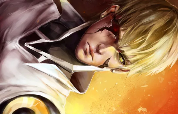 Look, art, guy, cyborg, One Punch Man, Genos