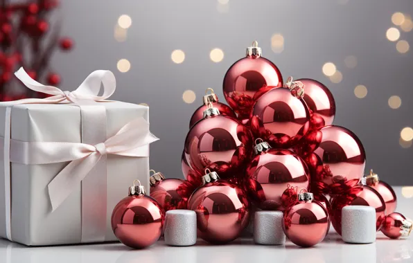 Picture gold, box, gift, Shine, new year, Christmas, gold plated, Christmas decorations