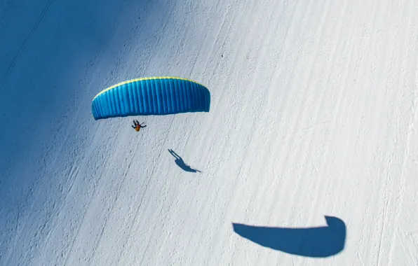 Winter, sport, parachuting