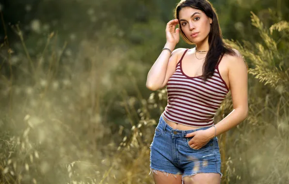 Look, pose, shorts, Mike