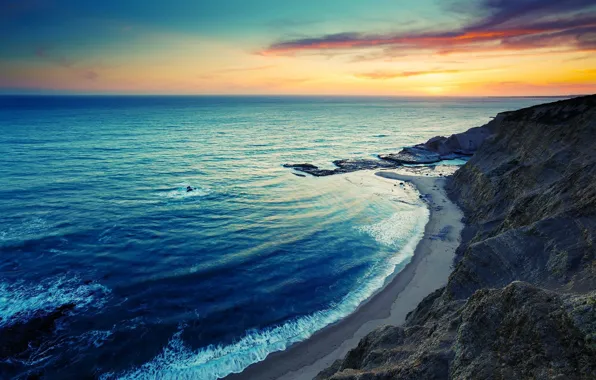 Sand, sea, sunset, open