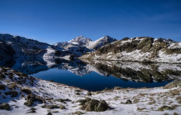 France, Nature, Mountains, Lake, Ariege