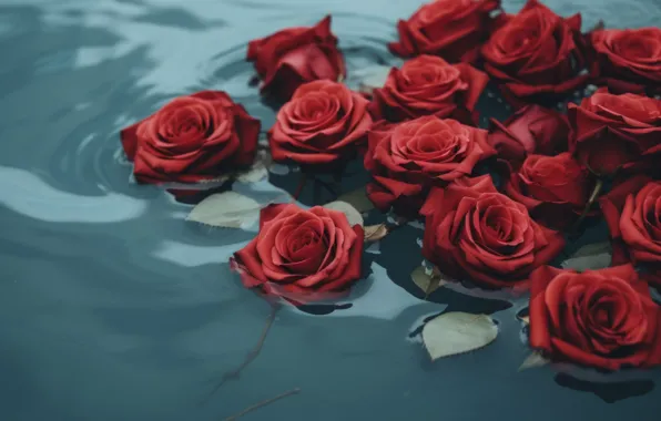 Wallpaper Water, Ai Art, Roses, Neural Network, Rose For Mobile And 