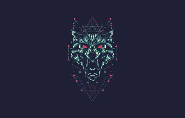 Minimalism, Style, Background, Wolf, Face, Art, Art, Style