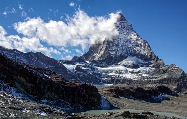 Mountains, tops, Switzerland, Matterhorn