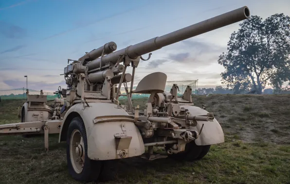 War, gun, gun, second, world, Anti-aircraft gun, 88-mm anti-aircraft, FlaK