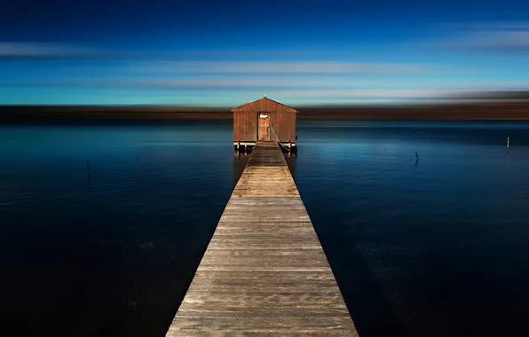Picture lake, Marina, excerpt, hut