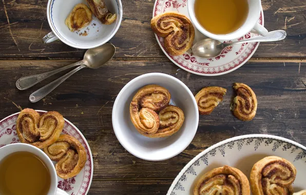 Tea, spoon, Cup, cakes