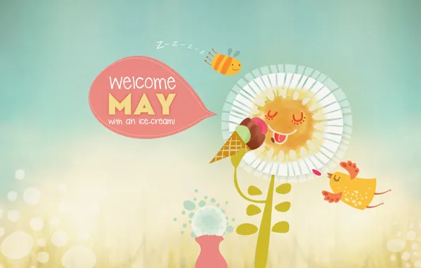 Bee, Daisy, ice cream, may, may, Design, welcome, WebOlution