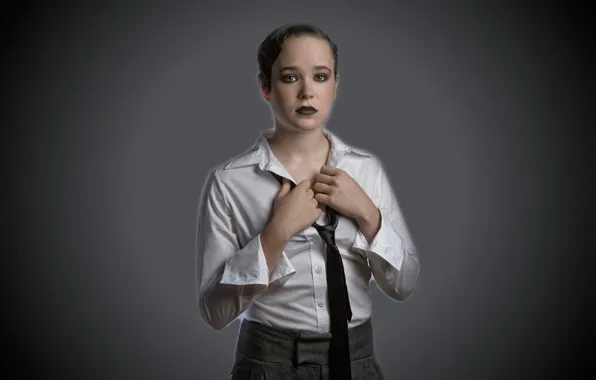 Picture portrait, Ellen Page, make-up, new image, Style unisex