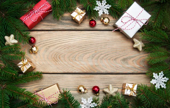 Decoration, New Year, Christmas, gifts, christmas, wood, merry, decoration