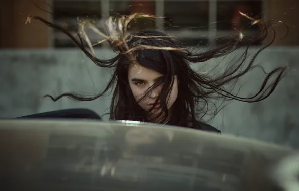 Look, girl, background, hair