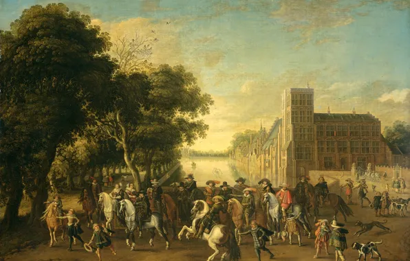 Picture, the urban landscape, genre, Pauwels of Hillegaert, Prince Maurice in the company of Prince …