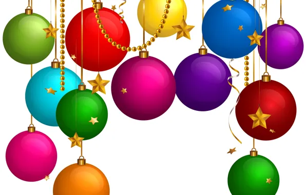 Picture balls, white background, colored balls