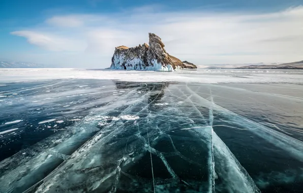 Ice, winter, lake, cold
