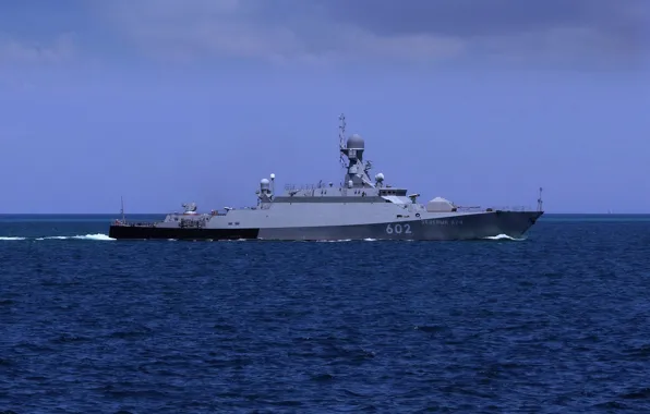 Sea, ship, rocket, small