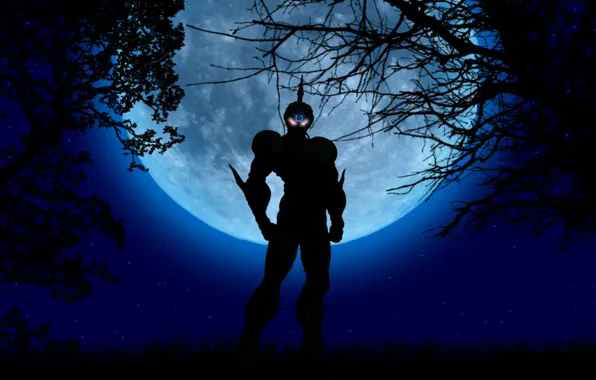 Forest, look, armor, the full moon, Guyver, guyver