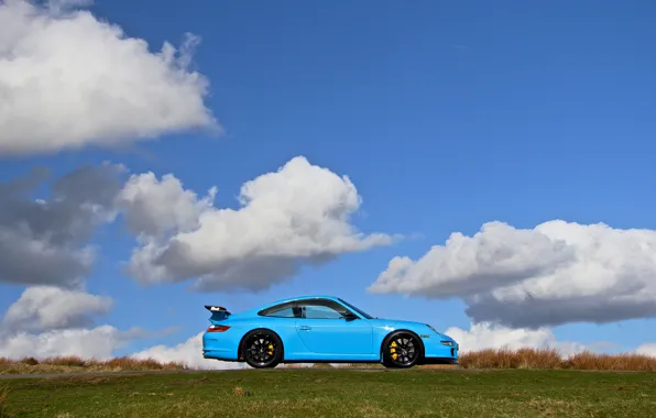 911, gt3, Blue, Porsсhe