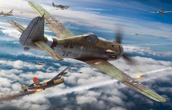 Fighter-monoplane, Luftwaffe, Dora, German single-seater single piston, Antonis (rOEN911) Karidis, Fw-190D Jabo-sturm