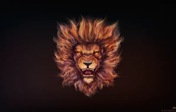 Minimalism, Cat, Leo, Background, Fangs, Face, Fantasy, Art