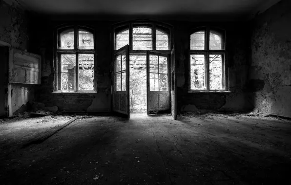 Picture house, photo, background, room, mood, Wallpaper, black and white, picture