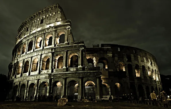 Picture construction, arena, Colosseum, Italy, Rome