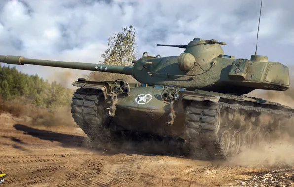 Road, dust, tank, armor, American, heavy, T110E5, World of Tanks