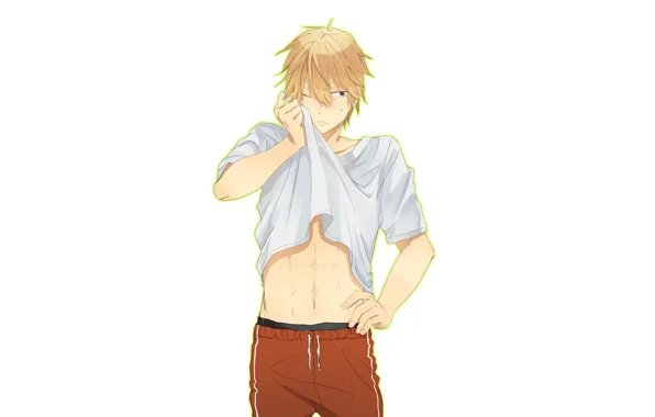 T-shirt, white background, guy, Durarara, Heiwajima Shizuo, Durarara, Shizuo Heiwajima