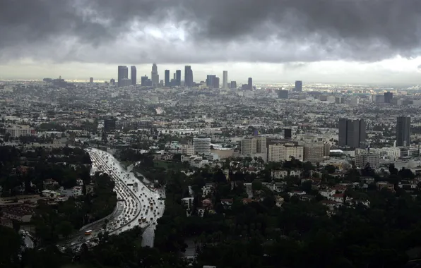 The sky, building, clouds, Los Angeles, Los Angeles