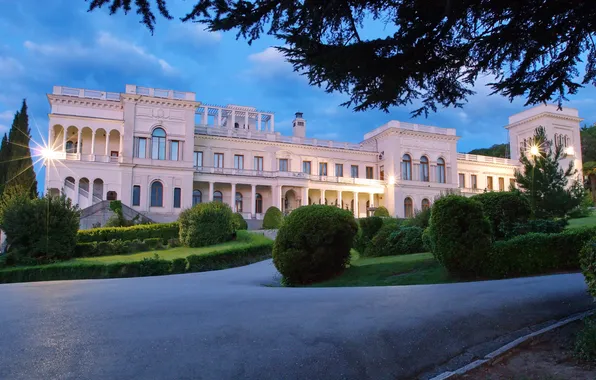 Track, garden, the bushes, Palace, building, Livadia