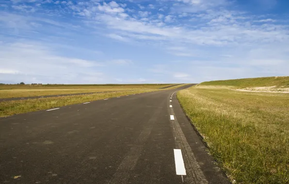 Picture green, road, sky, blue, GRAS
