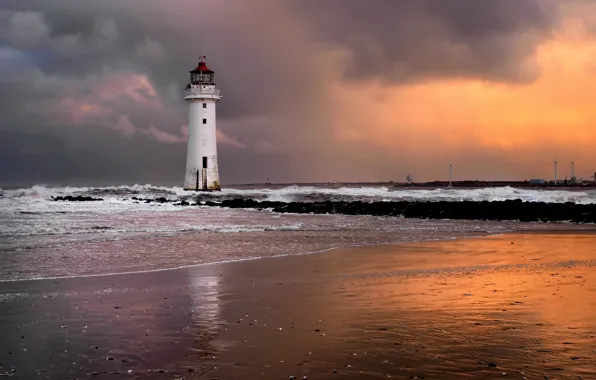 Picture sea, shore, lighthouse