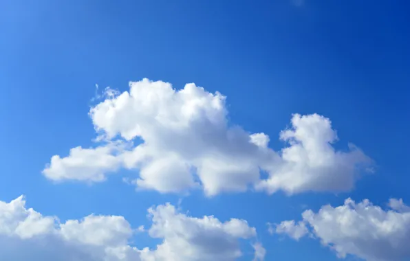 Nature, blue, The sky, fluffy clouds