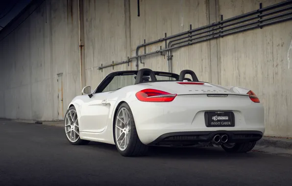 White, Porsche, back, white, Porsche, Boxster S, 981