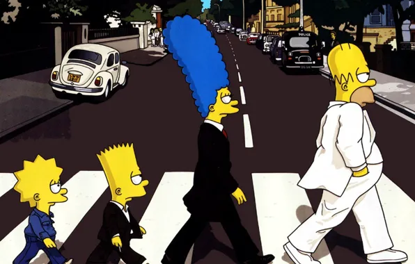 The simpsons, the transition, simpsons, Abbey Road, The Beatles