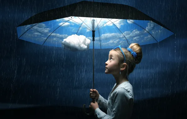 Umbrella, girl, The good weather umbrella