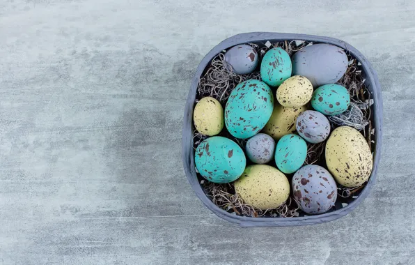 Eggs, Easter, basket, eggs, easter, decoration