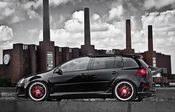 Pipe, black, plant, tuning, volkswagen, Golf, golf, Volkswagen