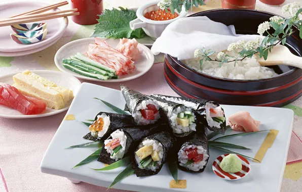 Picture figure, caviar, Japanese food, dish, wasabi