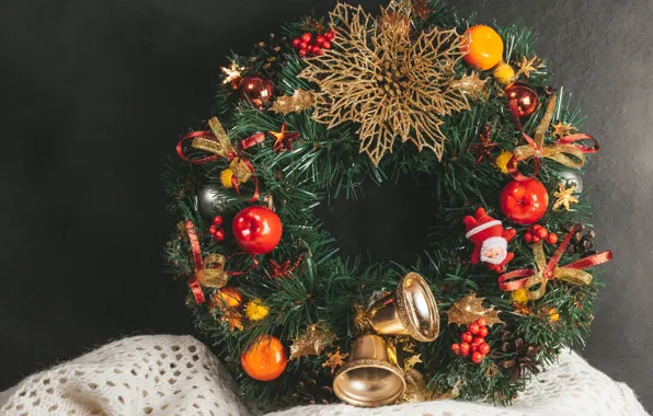 Decoration, toys, Christmas, New year, wreath, decoration