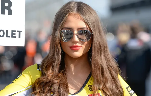 Picture girl, face, hair, lipstick, glasses