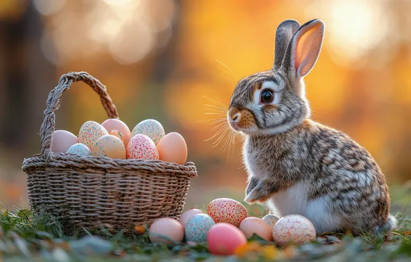 Look, light, nature, grey, holiday, glade, hare, eggs