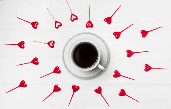 Love, coffee, hearts, Heart